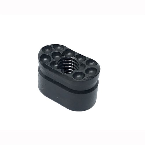 AR-15 Enhanced Magazine Release Button har en kurvad yta och horisontella serrationer för bättre grepp och kontroll, tillverkad av 4140 stål och QPQ-belagd.