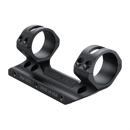 Weaver Premium MSR Optics Mount är tillverkad av lätt 7075-T6 aluminium, väger endast 6 oz och erbjuder 3600 lbs klämkraft för optimal hållbarhet och prestanda.