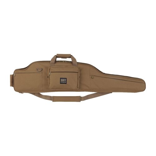 Upptäck BDT TACTICAL LONG-RANGE RIFLE CASE 🛡️ med ett slitstarkt yttre och mjukt innerfoder. Perfekt för gevär upp till 52 1/2″!