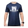 UNIVERSITY ATHLETIC T-SHIRT i universitetets navy heather-färg erbjuder komfort med tag-less etikett, hållbar dubbel söm och 52% bomull för en perfekt passform.