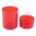 Lee Red Round Die Box - perfekt förvaring för dina matriser! Hållbar röd plastlåda som rymmer fyra matriser. Upptäck mer och organisera dina verktyg idag! 🔧📦