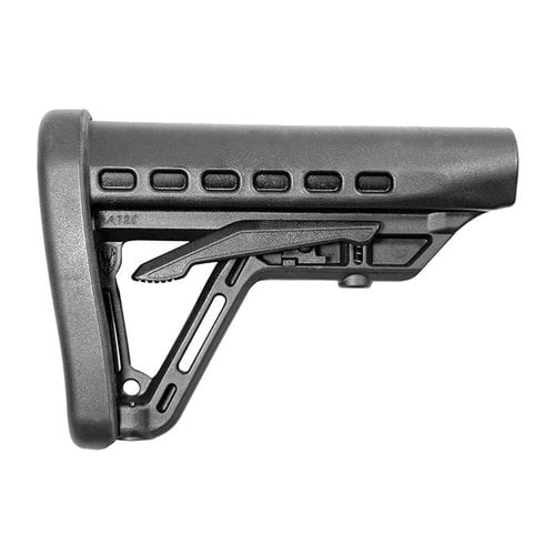 Archangel® Low-Profile AR-15® buttstock är lätt och kompakt, med 6 positioner, snabbkoppling för selen och tillverkad av högkvalitativ polymer. Livstidsgaranti.