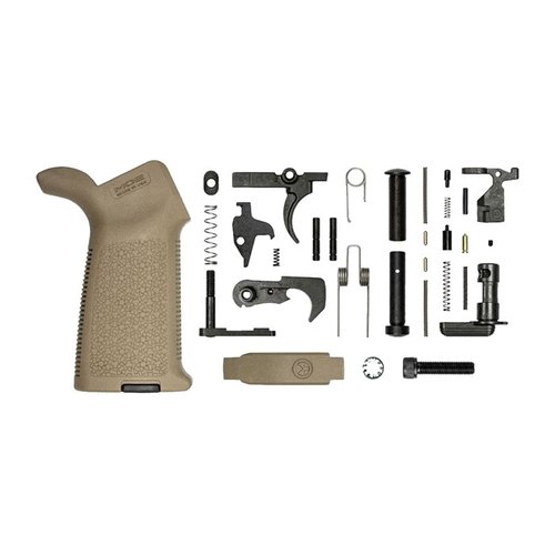 Aero Precisions AR-15 Lower Parts Kit med Magpul MOE® Grip erbjuder högkvalitativa komponenter för att enkelt montera en mil-spec lower receiver.