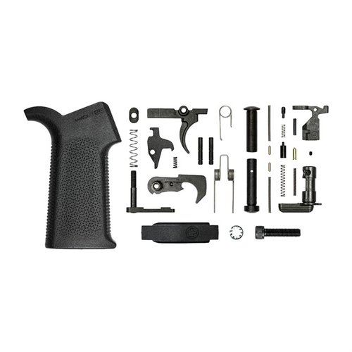 Aero Precisions AR-15 Lower Parts Kit med Magpul MOE SL® Grip erbjuder allt du behöver för att montera en mil-spec AR15, inklusive högkvalitativa komponenter.