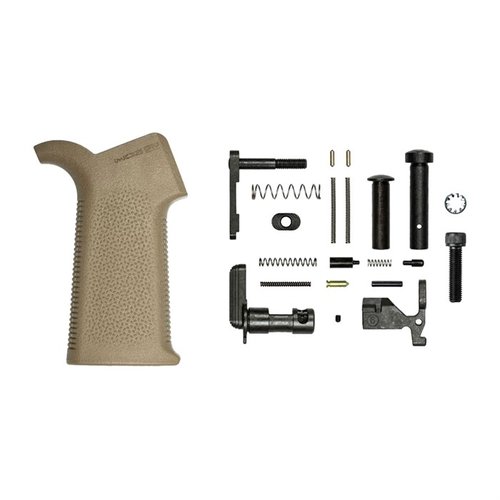 Aero Precision M4E1 Lower Parts Kit med Magpul MOE SL® Grip erbjuder alla komponenter för att montera en M4E1 Lower Receiver, utan avtryckarsystem.
