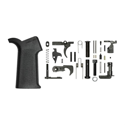 Aero Precision M4E1 Lower Parts Kit med Magpul MOE SL® Grip erbjuder mångsidighet och inkluderar alla nödvändiga komponenter för att montera en mil-spec lower receiver.