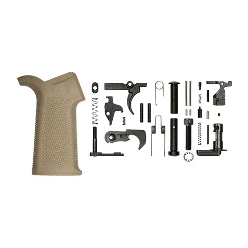 Aero Precision M4E1 Lower Parts Kit med Magpul MOE SL® Grip erbjuder allt du behöver för att montera en mil-spec lower receiver, med hög kvalitet och mångsidighet.