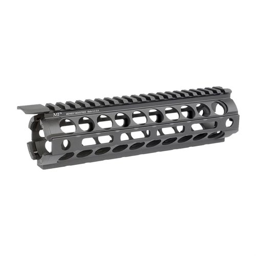 Uppgradera din AR-15 med Midwest Industries 2-delade free float M-LOK handguard, lätt att installera, med Picatinny rail och slitstark anodiserad yta.