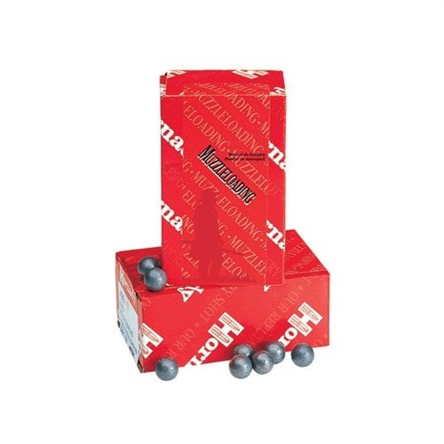 Hornady® Round Balls är exakt svetsade av rent bly, vilket ger en konsekvent och noggrann prestanda med en jämn yta för bättre rotation och stabilitet.