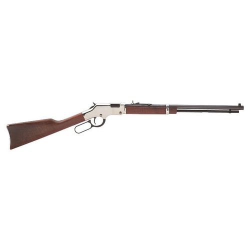 Henry Silver Boy Lever-Action 17HMR erbjuder klassiskt hantverk med en vacker amerikansk valnötsstock, perfekt balans och en lättanvänd tubular magazine.