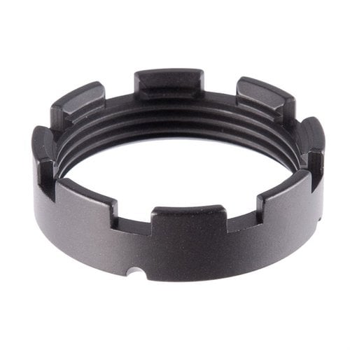 AR-15 Lightweight Castle Nut är tillverkad av en super aluminiumlegering, 30% starkare än 7075 T6, och väger 62% mindre än standardstål. Livstidsgaranti.