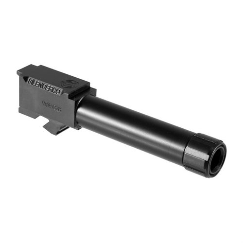 Silencerco's threaded barrels för Glock® är tillverkade av 416R rostfritt stål, passar Gen 3 och Gen 4, och har 1/2x28 gängor för 9mm. Inkluderar gängskydd.