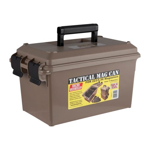 Tactical Rifle Magazine Cans för AR15 håller 15 magasin i precut skum, stapelbar design och säkerhetslås för trygg förvaring av dina 223/5.56-mags.