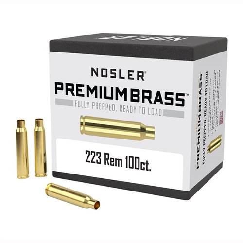 NOSLER 223 REMINGTON PREMIUM BRASS är fullt förberedd och redo att laddas, med noggrant inspekterade och vikt-sorterade hylsor för maximal noggrannhet.