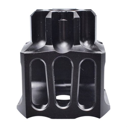 LOUD AND FLASHY Muzzle Brake 14mm LH minskar rekyl och muzzlerise, samtidigt som den förstärker ljud och blixt. Kompakt design, 4.58 oz, 7.65