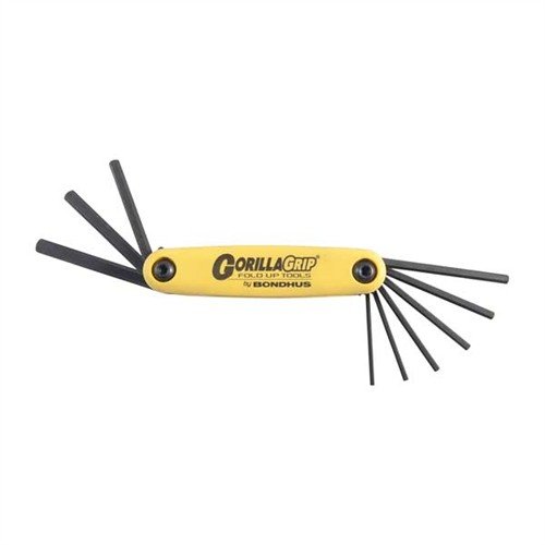 Bondhus Gorilla Grip® FOLD-UP WRENCH SETS erbjuder hållbara, kompakta och ergonomiska verktyg för enkel användning och förvaring, perfekta för vapentjänst.