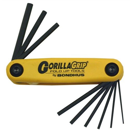 Bondhus Gorilla Grip® FOLD-UP WRENCH SETS erbjuder hållbara, kompakta och ergonomiska verktyg för enkel användning och förvaring, perfekta för vapentekniker.
