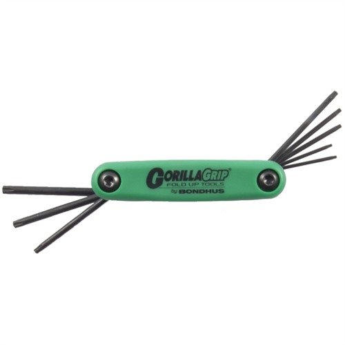 Bondhus Gorilla Grip® FOLD-UP WRENCH SETS erbjuder hållbara och kompakta verktyg för smidig förvaring, med ergonomiska handtag för komfort vid användning.