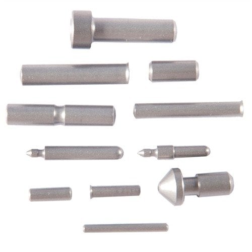 Komplett set med 11 precision-ground pins och plungers för att renovera eller bygga en 1911. Värmebehandlad för styrka och lång livslängd.