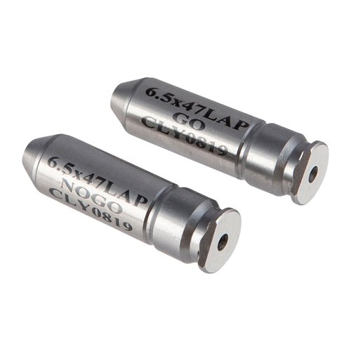 CLYMER Go & No-Go Headspace Gauge Sets säkerställer korrekt kammerdimensionering med precisionstillverkade mätverktyg i stål, förvarade i en hållbar plastlåda.