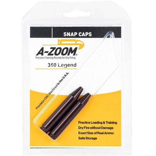 AMMO SNAP CAP DUMMY ROUNDS från A-ZOOM gör att du kan öva laddning, avladdning och torrskjutning med hållbara, maskinbearbetade dummy patroner.