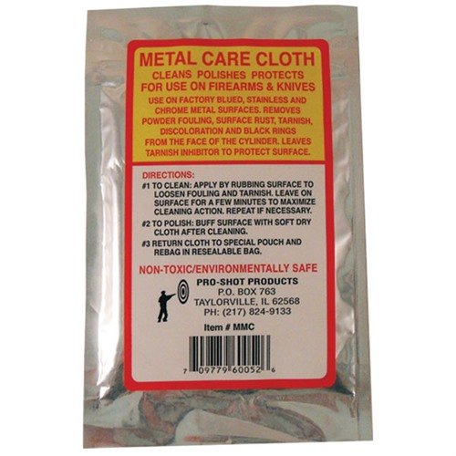 METAL CARE CLOTH från PRO SHOT PRODUCTS, INC är perfekt för att rengöra och skydda metallföremål, vilket ger långvarig glans och motverkar rost.