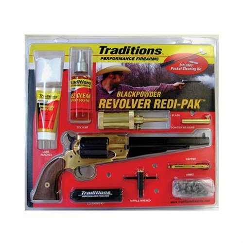 Traditions 1858 Army Redi-Pack .44 Cal 8" blued octagonal pipa erbjuder hög precision och klassisk design, perfekt för både samlare och skyttar.