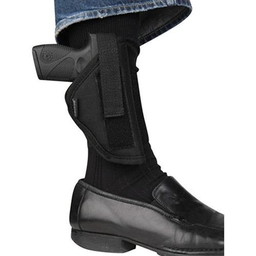 Bulldog RH Black Ankle Holster är designad för att bekvämt bära handeldvapen med en pipa på 2-2,5 tum, vilket ger enkel åtkomst och diskret förvaring.