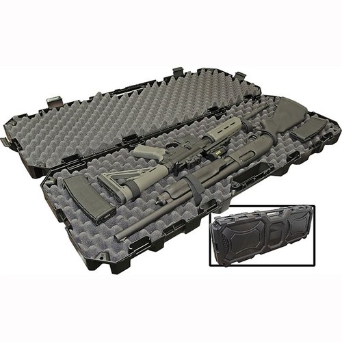 MTM CASE-GARD 42" Tactical Rifle Hard Case Black erbjuder överlägset skydd med sin robusta konstruktion, perfekt för transport och förvaring av ditt vapen.