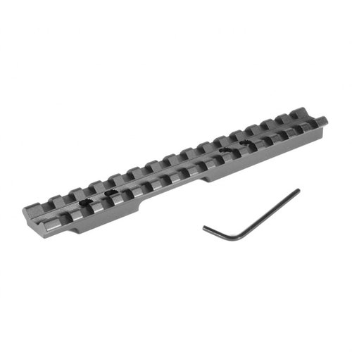 EGW Ruger American Rimfire Scope Bases erbjuder en lättviktig Picatinny-scope rail utan borrning, perfekt för snabb justering av ögonavstånd och flexibilitet i val av kikarsikte.