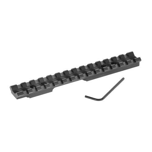 Browning T-Bolt Picatinny Scope Mount är ambidextrös, hållbar och ger flexibilitet för montering av kikarsikten och tillbehör, perfekt för jägare och taktiska skjutare.