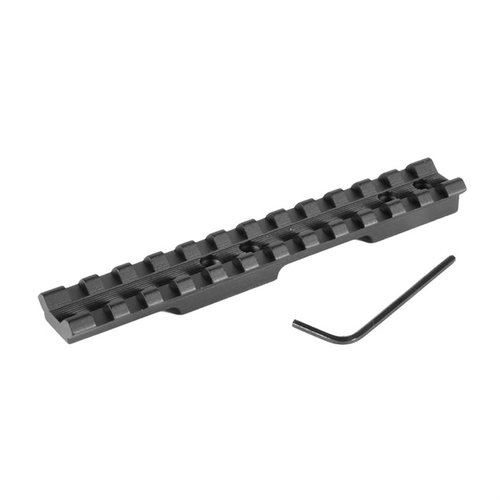 EGW Savage Rascal 1-piece Picatinny bas med ingen borrning, lätt aluminium, passar Picatinny/Weaver ringar och erbjuder snabb justering av ögonavstånd.