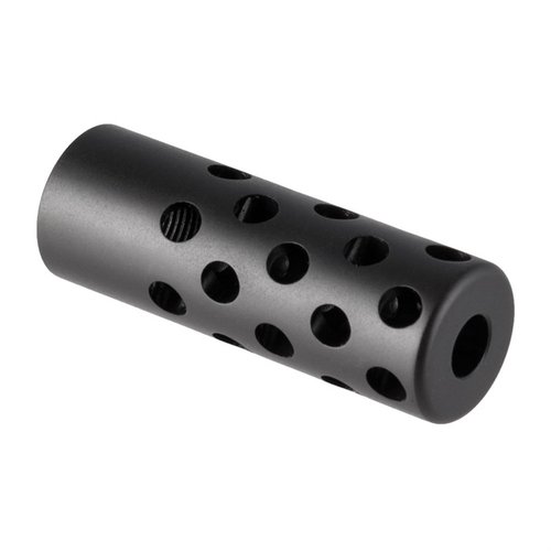 QUIET MUZZLE BRAKE 30 CALIBER kontrollerar effektivt ljud och gaser bort från skytten, minskar rekyl och mynningens höjd för snabba följdskott.