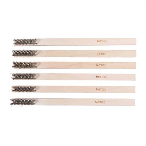 Tåliga borst med rostfritt stål, mässing eller nylon, sydda i ett slitstarkt handtag. Perfekta för effektiv rengöring av vapen och delar.