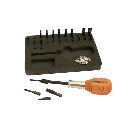 Grace USA Gunsmith 24-Bit Magnetic Tip Screwdriver Set erbjuder precision, hållbarhet och en organiserad förvaring för effektivt underhåll av vapen.