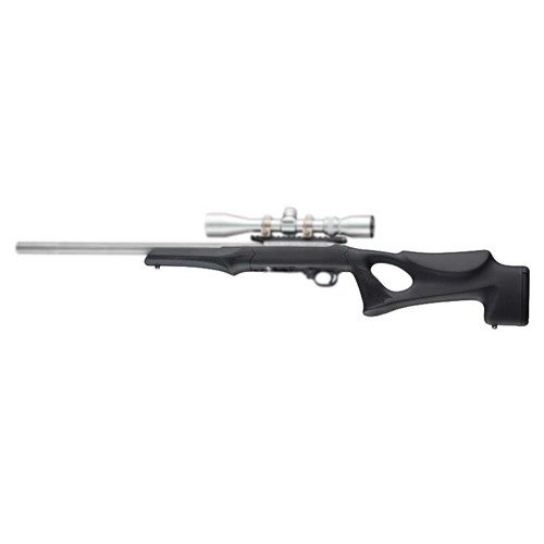 Hogue Tactical Thumbhole stock för Ruger 10-22® erbjuder en futuristisk design, komfortabelt grepp och en .920 barrel channel för tyngre pipor.