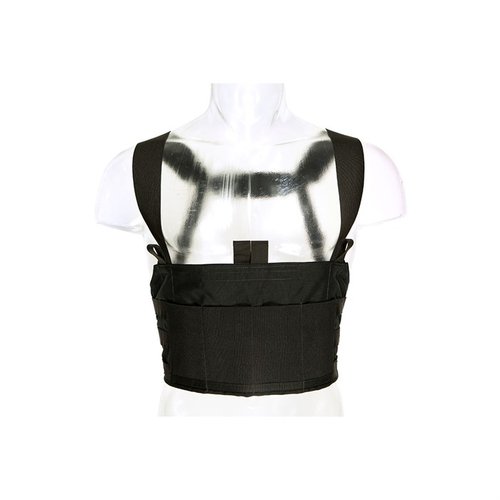 TEN-SPEED M4 Chest Rig är en lätt och justerbar bärsystem för 4 AR-15/M4 magasin, med MOLLE-fält och ett internt dokumentfack för mångsidig användning.