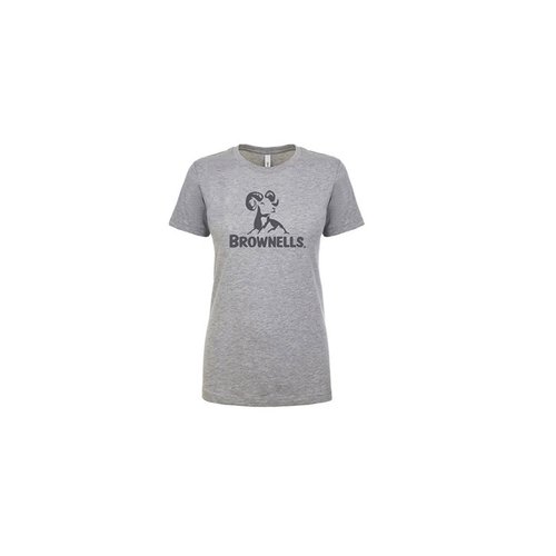 Visa din Brownells-stolthet med vår nya T-shirt för kvinnor i mörk heather gray med Brownells-logotyp, tillgänglig i storlekar XS till 3XL!