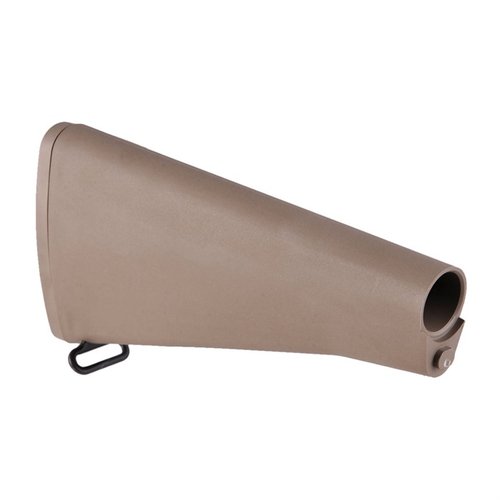 Brownells A2 buttstock erbjuder en klassisk design med skumfyllning, dörr- och buttplatta samt svänganordning, perfekt för din AR-15.