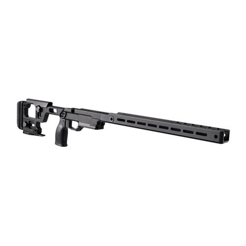 AERO PRECISION SOLUS Competition Chassis erbjuder en exakt passform för Remington 700 SA, med justerbarhet, M-LOK och Arca för en skräddarsydd upplevelse.