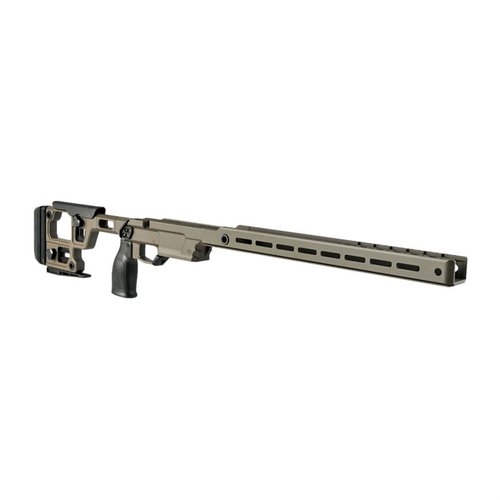 AERO PRECISION Solus Competition Chassis erbjuder en exakt och justerbar passform för Remington 700, med M-LOK, Arca och flera ergonomiska funktioner.