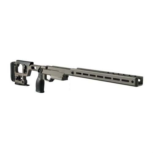 AERO PRECISION Solus Competition Chassis erbjuder en exakt och justerbar plattform för Remington 700, med M-LOK och Arca Swiss för maximal anpassning.