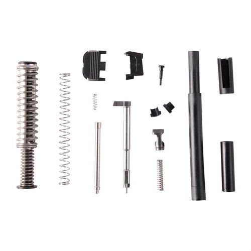 Detta SLIDE PARTS KIT för GLOCK 19® innehåller alla nödvändiga delar för att uppgradera eller renovera din slide, inklusive en stark billet firing pin.