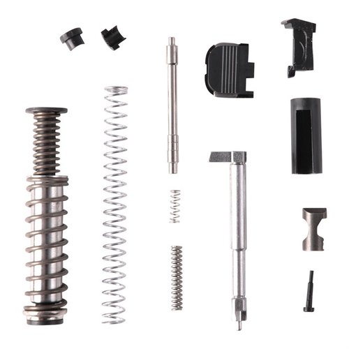 Detta SLIDE PARTS KIT för GLOCK 43® innehåller alla nödvändiga delar för att uppgradera eller renovera din slide med en stark billet firing pin.