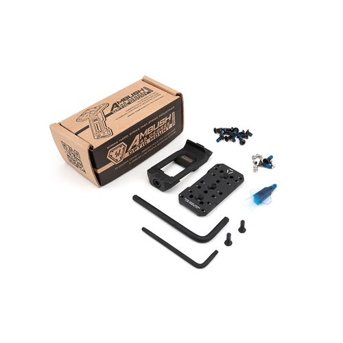 AMBUSH 45-DEGREE OPTIC MOUNT är en lätt och stark monteringsplatta i SUS630 rostfritt stål, kompatibel med flera red dot-sikten för optimal prestanda.