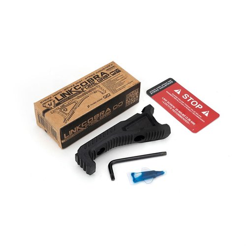 LINK Cobra Fore Grip erbjuder ergonomiska greppalternativ, kabelhantering och är kompatibel med M-LOK och KeyMod, vilket ger bättre kontroll och stabilitet.