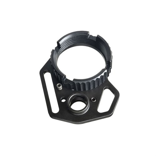 Strike Industries Multi-Function End Plate och Anti-Rotation Castle Nut erbjuder en säker och flexibel lösning med QD socket och flera sling fästen utan behov av peening.