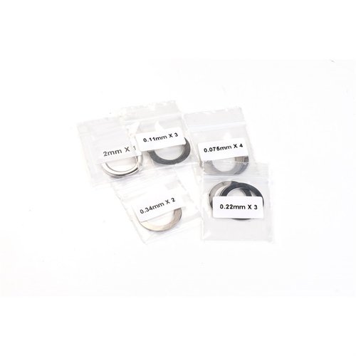 Strike Industries AR Shim Set för .223/5.56 eller .308 säkerställer korrekt timing och justering av dina ljuddämpare och muzzle devices, återanvändbara och tillverkade av SUS 304 rostfritt stål.