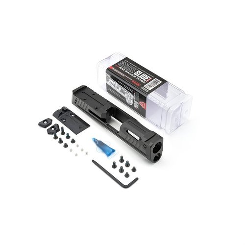 Strike Slide för SIG SAUER P365 erbjuder aggressiva serrationer, lättviktsdesign i 17-4 Stainless Steel och är förberedd för Micro Red Dot Optics.