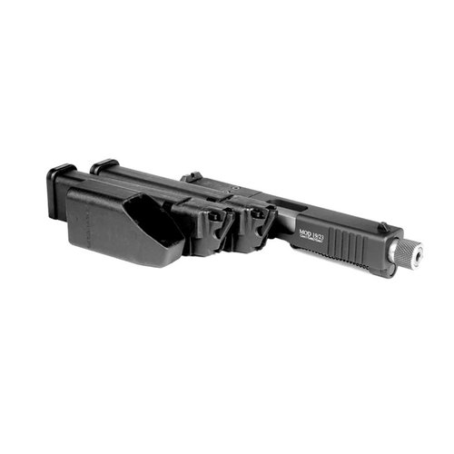 Konvertera din 9mm/.40 S&W Glock till 22lr för kostnadseffektiva skjutningar. Inkluderar 2 st 15-runds magasin och 4,5" gängad pipa.